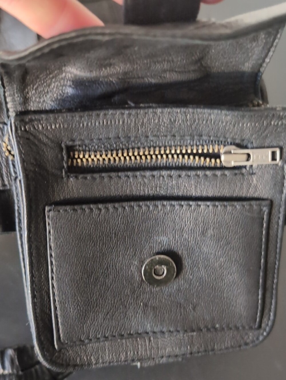 Skingraft Black Leather Harness Belt Bag with Studded Pouch - Picture 7 of 11
